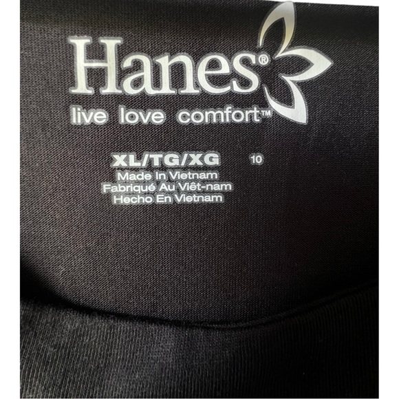 Women's Hanes Keyhole neckTunic casual  black 3/4 sleeve soft fabric size XL - Picture 3 of 10